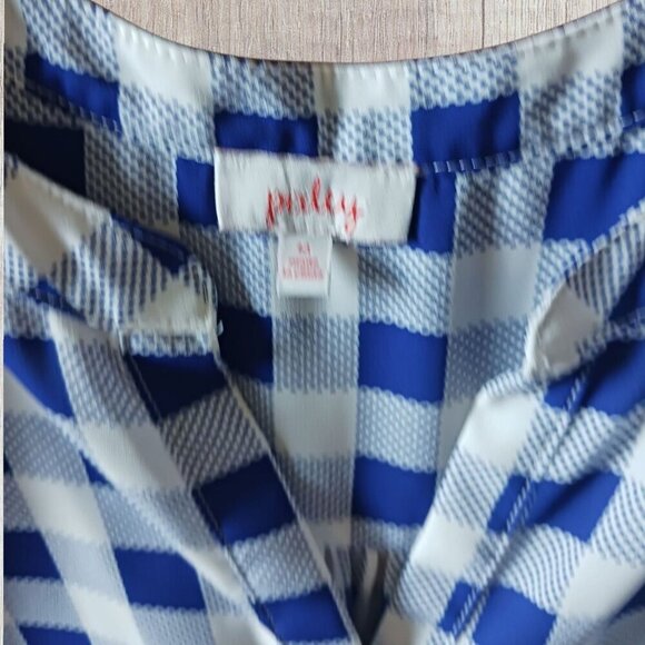 Pixley Sleeveless Checkered  Lightweight Casual Top Size Medium blue/wht - Picture 8 of 8